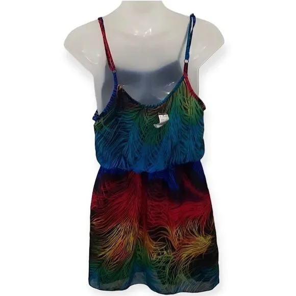 Body Central Multi Colored Rainbow Zebra Dress Summer Party Club medium M NWT - Picture 4 of 5